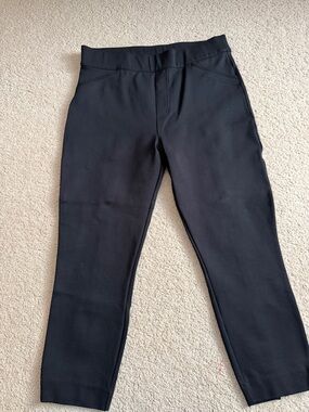 Black Stretch Ponte Ankle Pants
